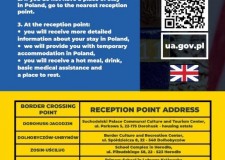 Powiększ zdjęcie Informacja w formie plakatu w języku angielskim